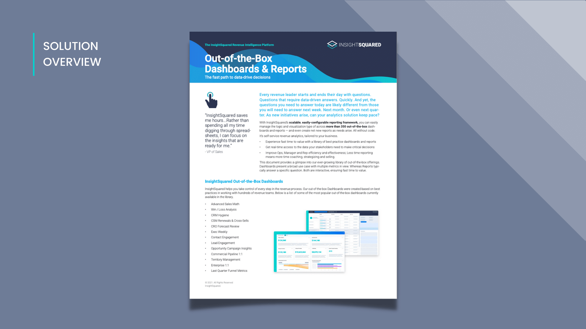 out of the box dashboards and reports solution brief resource image